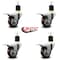 Service Caster 3'' Maroon Poly Swivel 1-7/8'' Expanding Stem Caster Set Total Lock Brake, 4PK SCC-EXTTL20S314-PPUB-MRN-178-4 - alternate 4